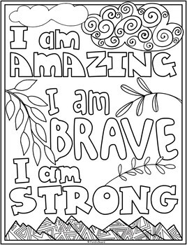 Positive self talk activitiescoloring pages positive affirmations posters