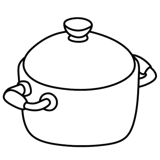 Premium vector pot kitchenware cartoon doodle kawaii anime coloring page cute illustration drawing clip art