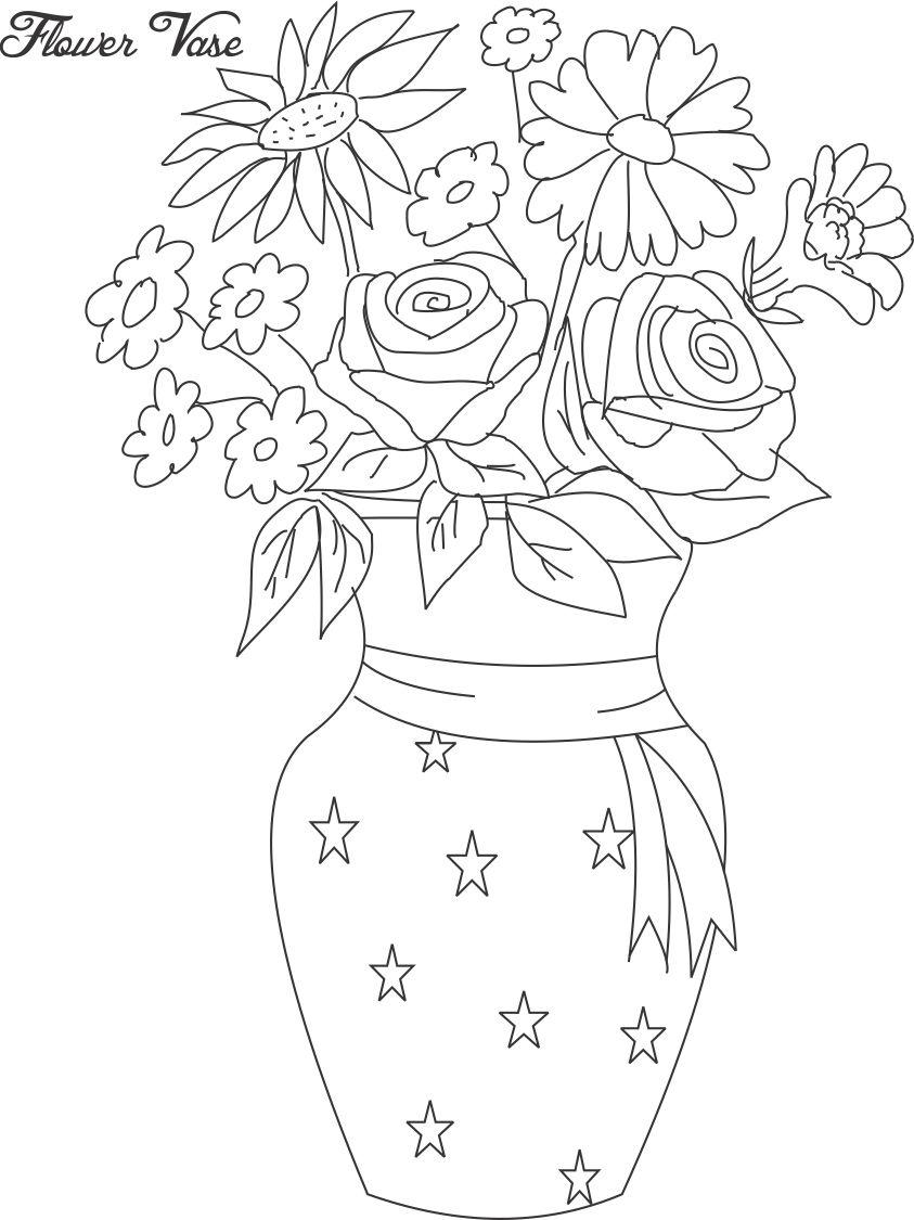 Flower pot coloring page