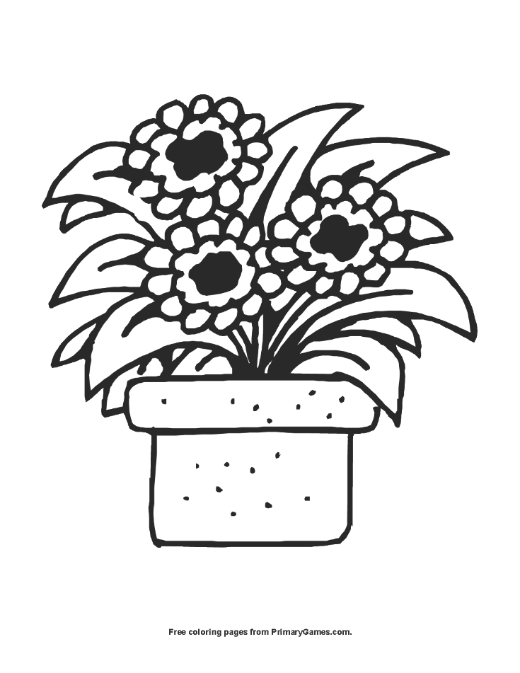 Flower pot coloring page â free printable pdf from