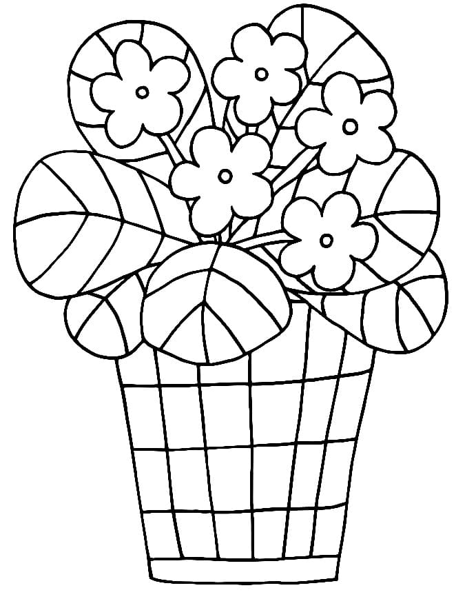 Print flower pot coloring page