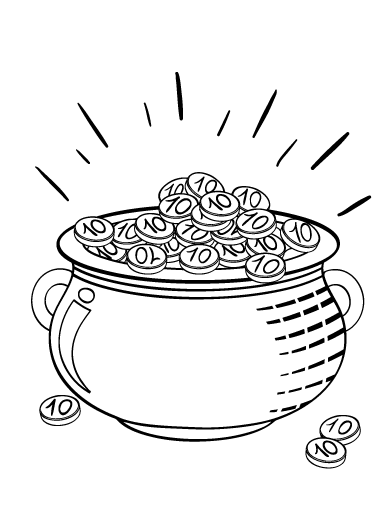 Free pot of gold coloring page