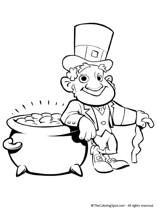 Leprechaun pot of gold coloring page audio stories for kids free coloring pages colouring printables
