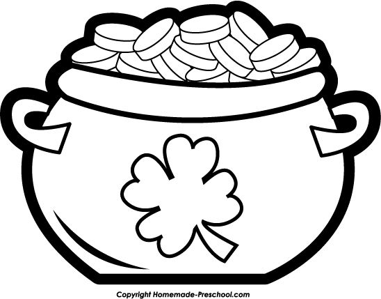 Rainbow pot of gold coloring page clipart panda