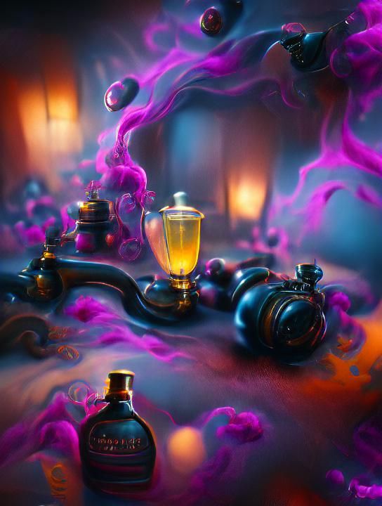 Luxurious potion of pure poison k resolution detailed painting trending on artstation beautiful wallpaper volumetric lighting
