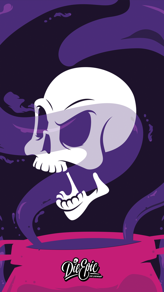 Skull potion phone wallpaper free digital download â die epic live legendary epic clothing