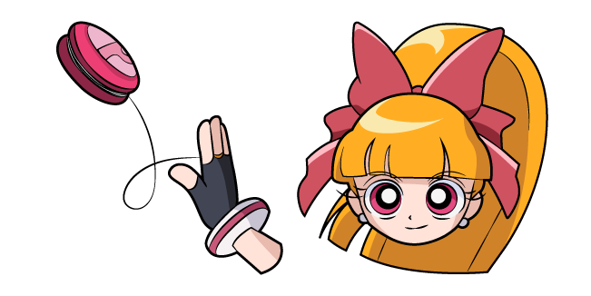 Custom cursor on the heart of powerpuff girls z is momoko akutsutsumi known by her alter ego as hyper blossom and her weapon yo