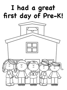 First day of prek coloring pages by miss ps prek pups tpt
