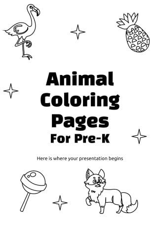 Animal coloring pages for pre