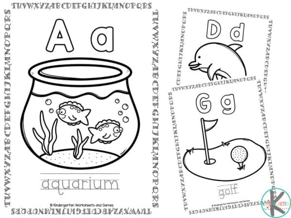 Free alphabet printable abc coloring worksheet pages for kids