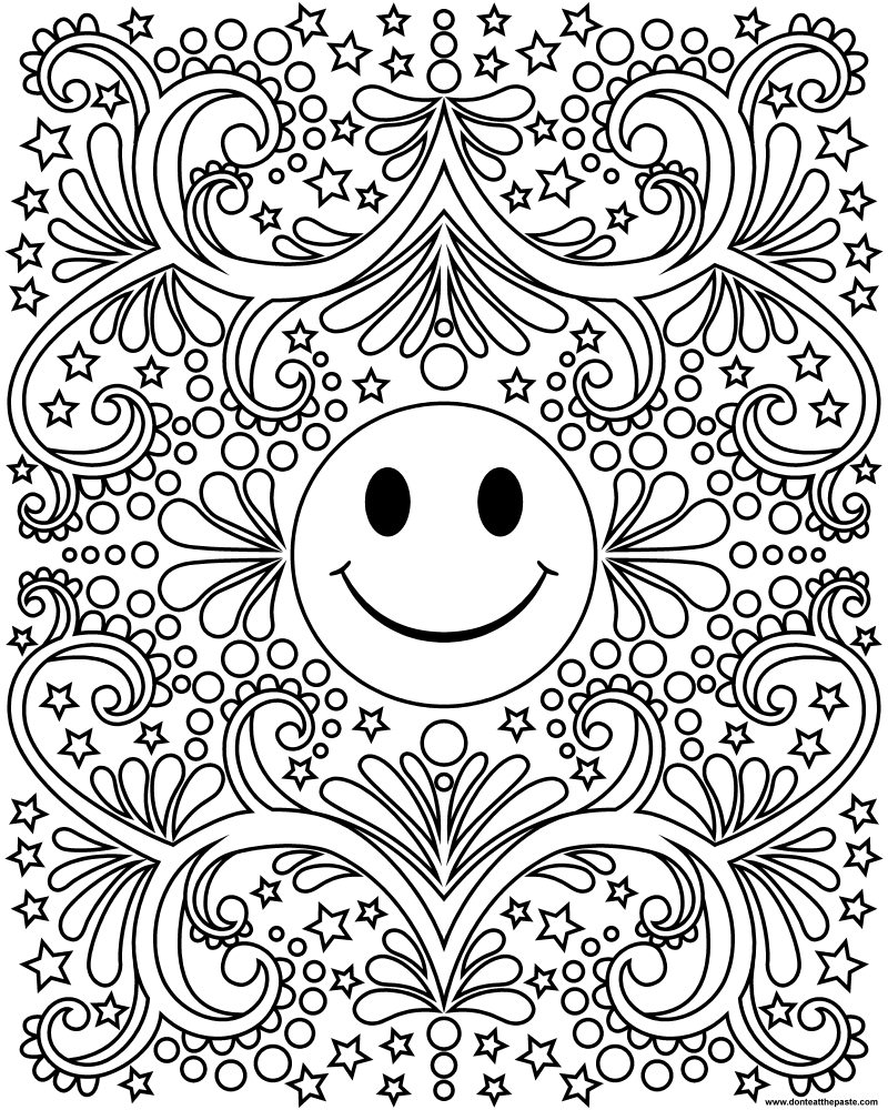 Dont eat the paste happy face coloring page