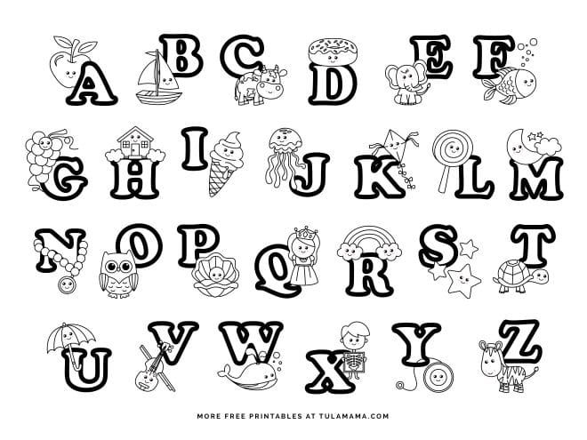 Fun and easy to print abc coloring pages for preschoolers kindergartners abc coloring alphabet coloring pages abc coloring pages