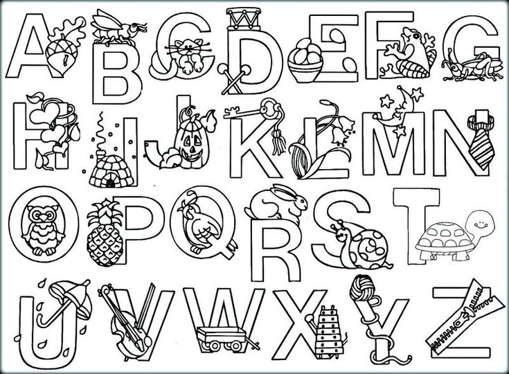 Printable alphabet coloring pages pdf