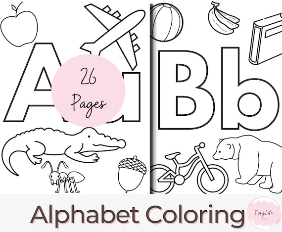 Alphabet coloring pages coloring book coloring page preschool kindergarten homeschool printables abc coloring page