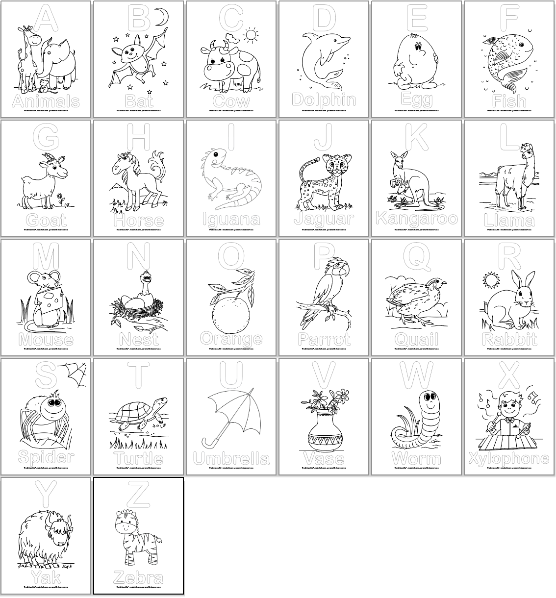 Alphabet coloring pages for preschool â the artisan life