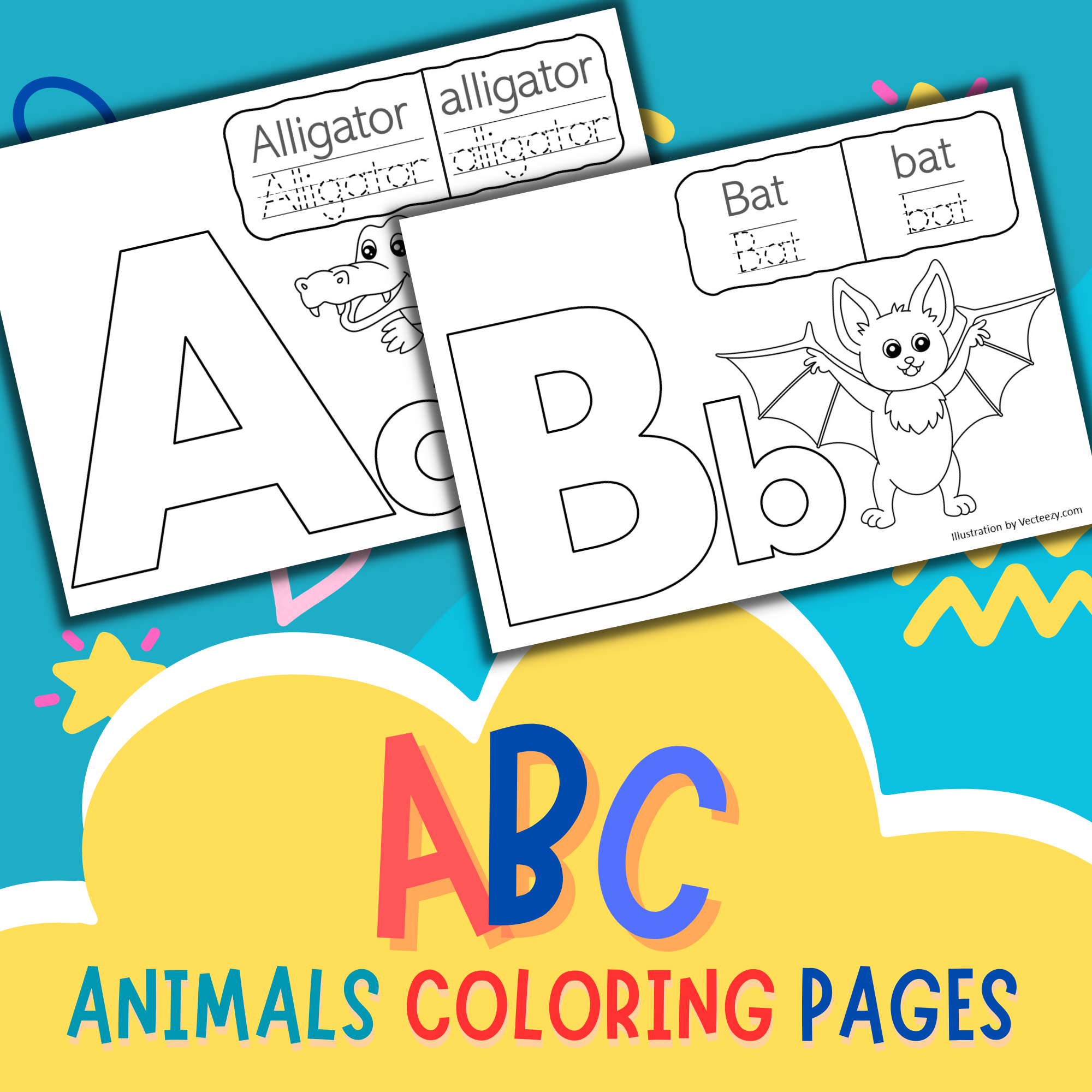 Abc animals coloring pages learn alphabet with animals worksheets made by teachers