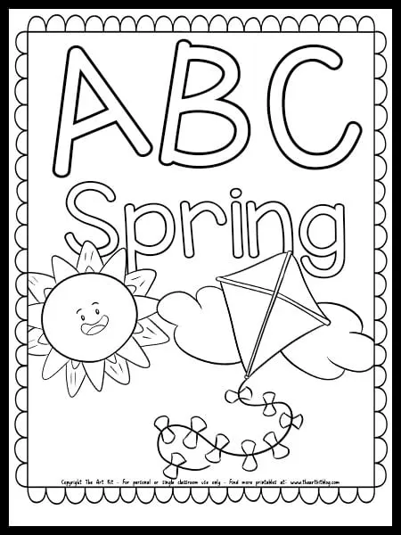 Abc spring free coloring page â the art kit