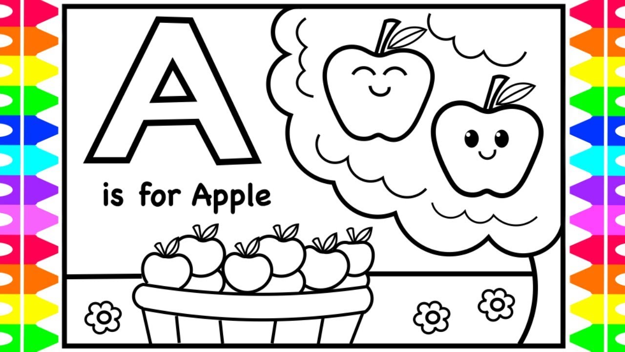 Coloring alphabets for kids a is for apple coloring page abc coloring pages kids fun coloring