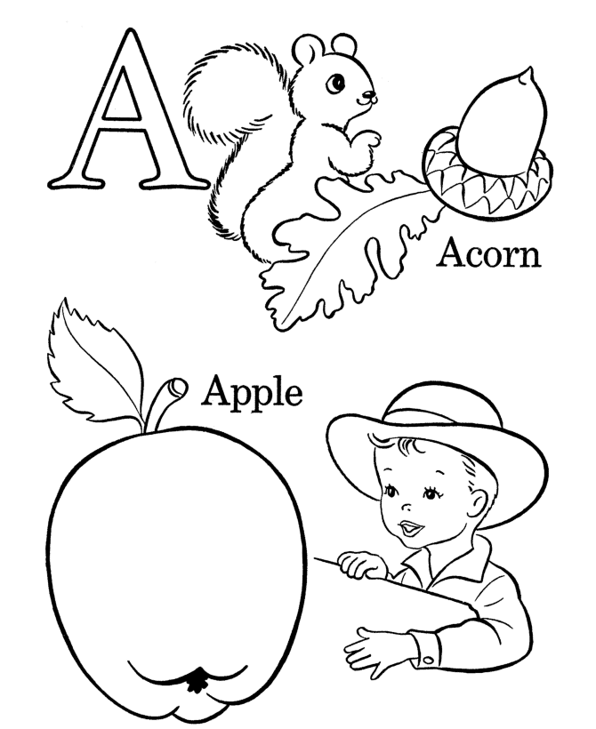 Alphabet coloring pages letter a