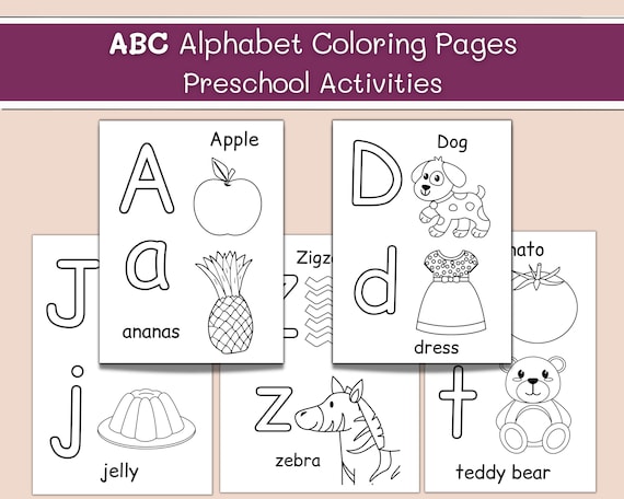 Abc coloring pages alphabet coloring pages kids activity preschool activity letters coloring pages homeschool activitypre k printables download now