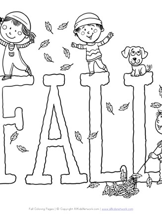 Fall coloring page all kids network