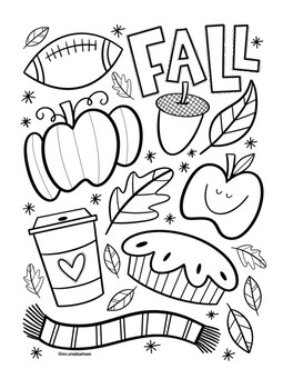 Fall coloring sheet by mrs arnolds art room tpt