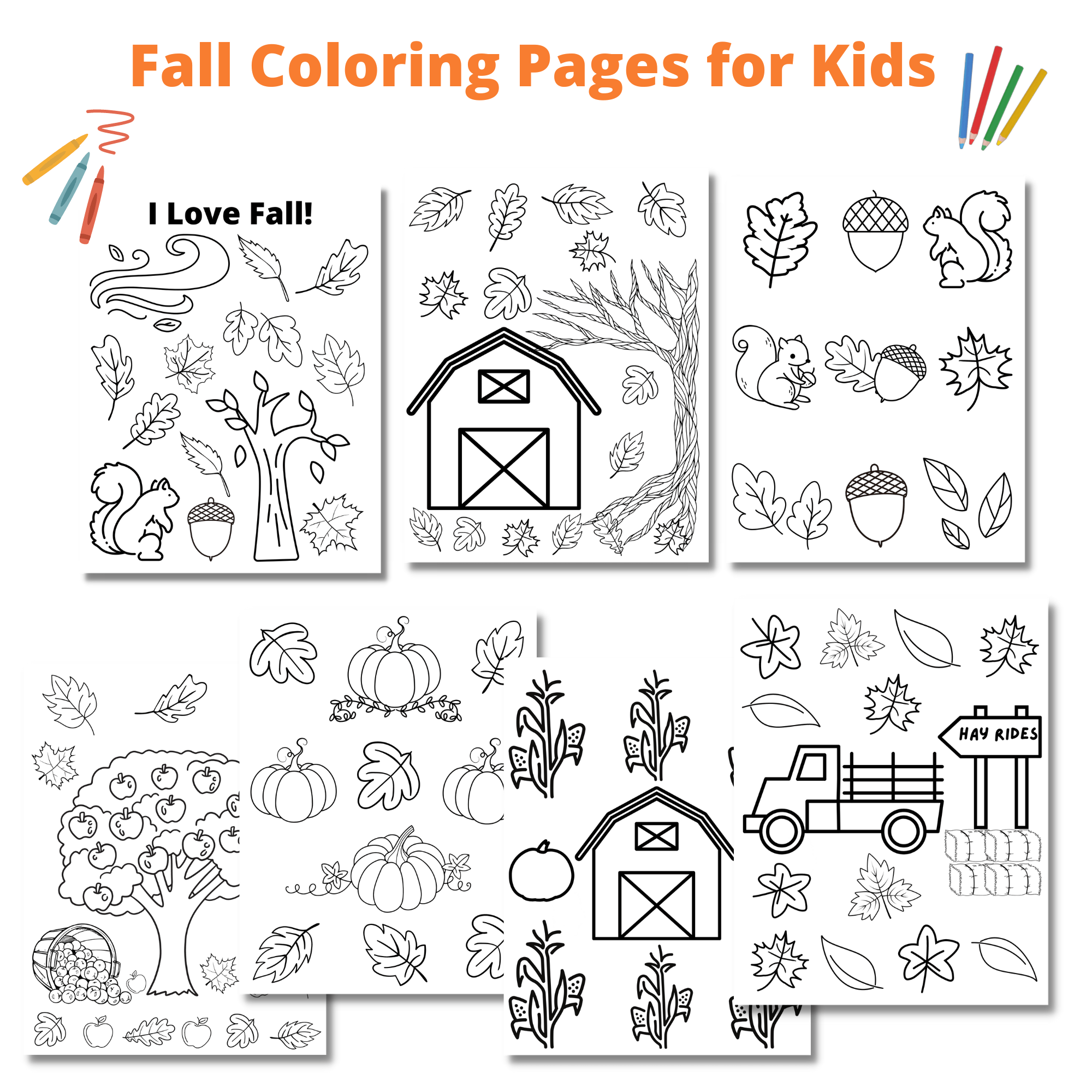 Fall coloring pages printables