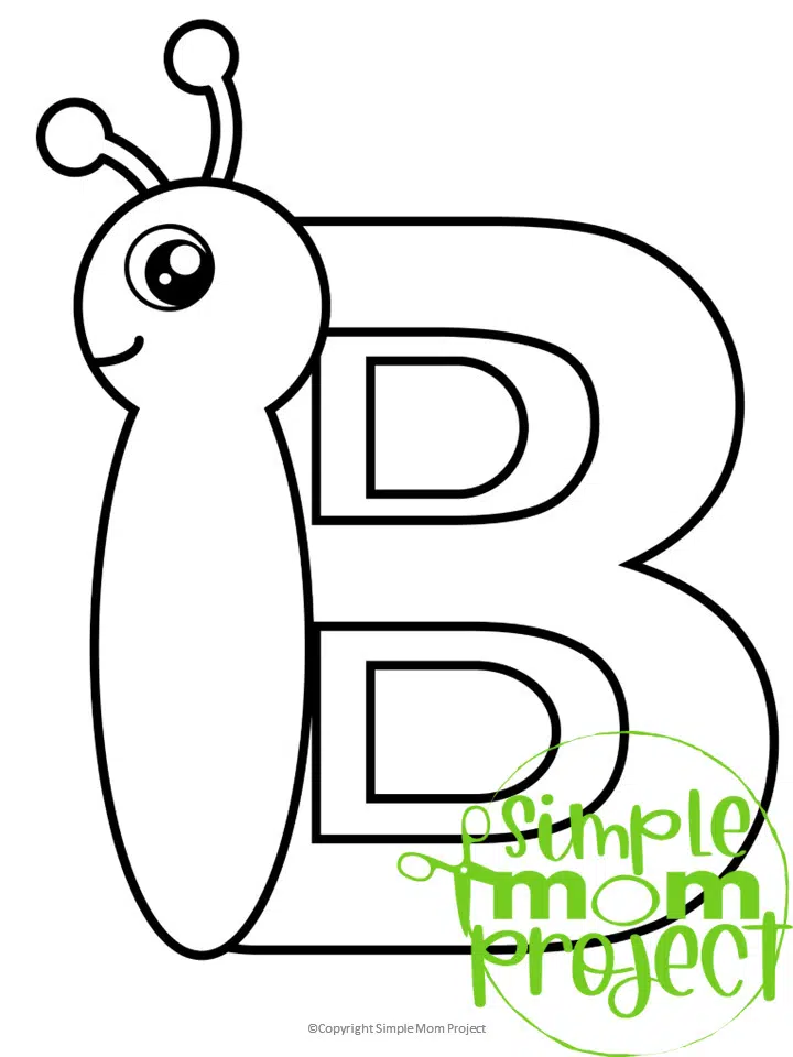 Free printable letter b coloring page â simple mom project