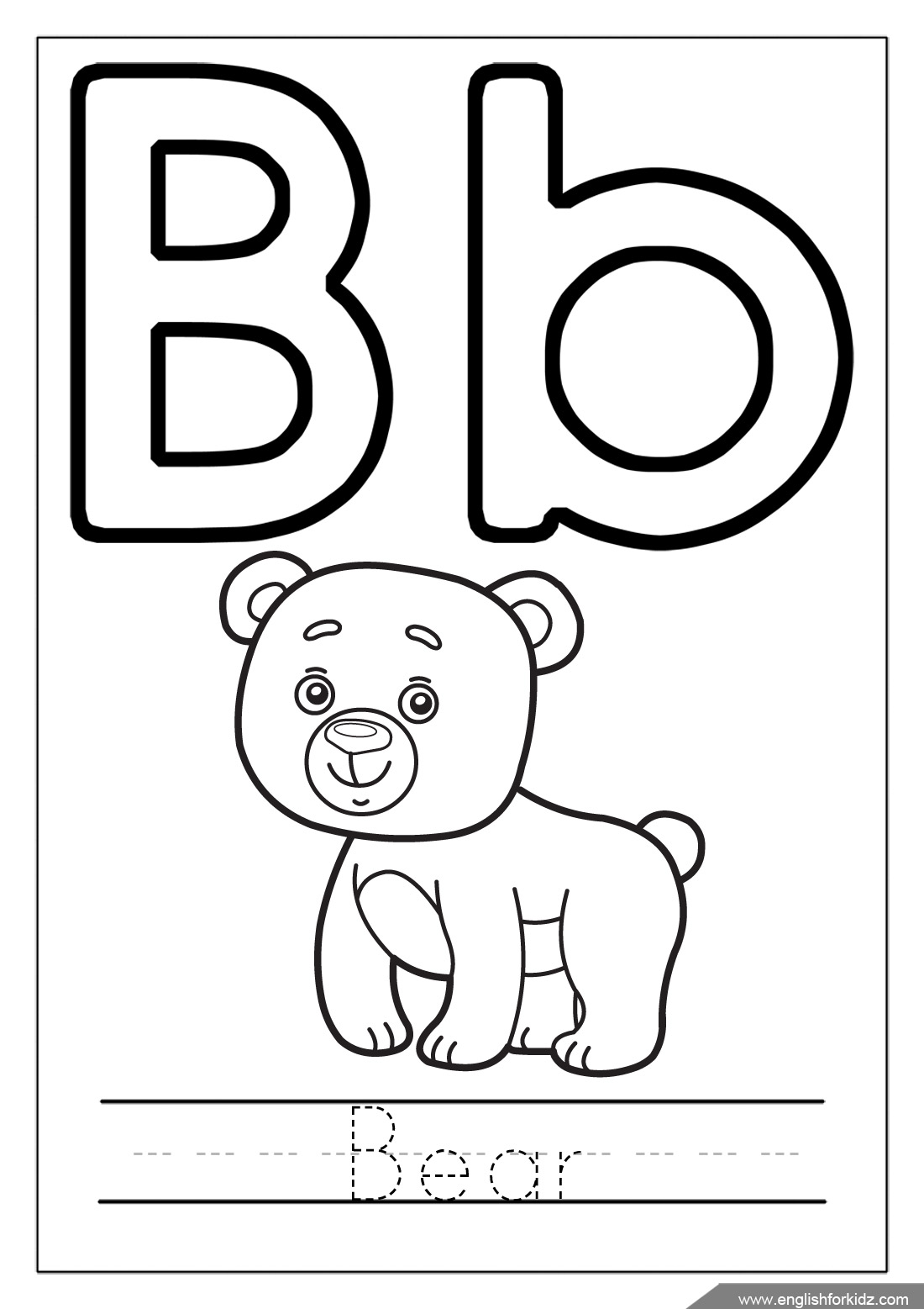 English for kids step by step letter b worksheets flash cards coloring pages