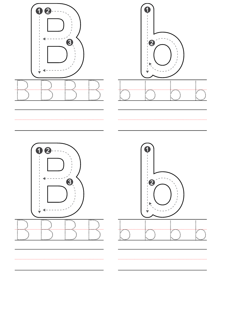 Free letter b coloring pages printable pdf