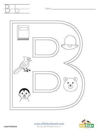 Letter b coloring page all kids network