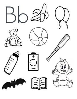 Letter b coloring page by sunshine learning sisters tpt