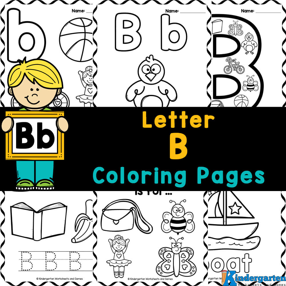 Free printable letter b coloring sheet pages for kids