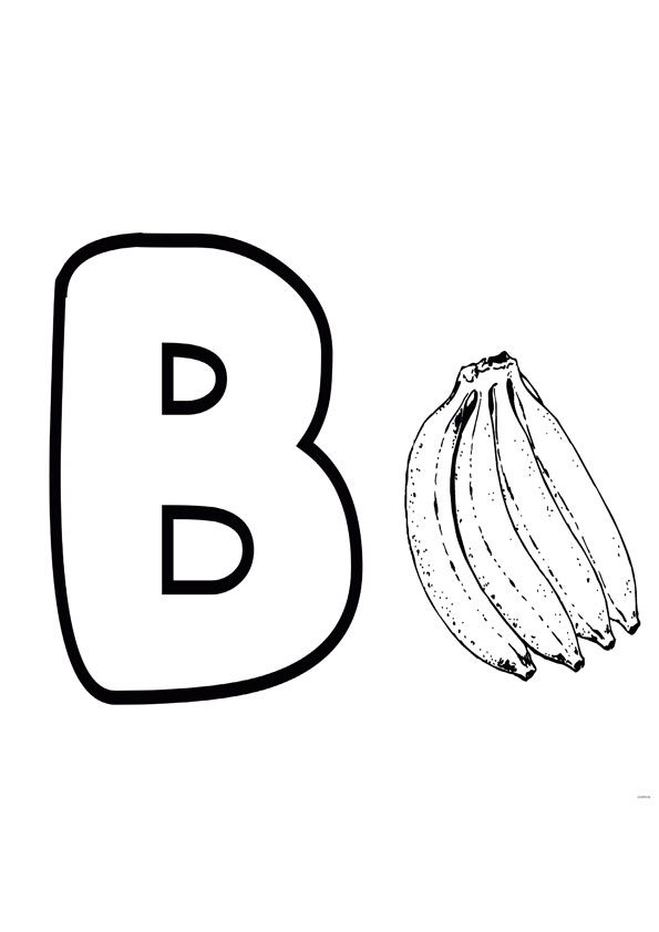Coloring pages b for banana coloring page for kids