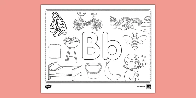 Letter b colori page teacher made