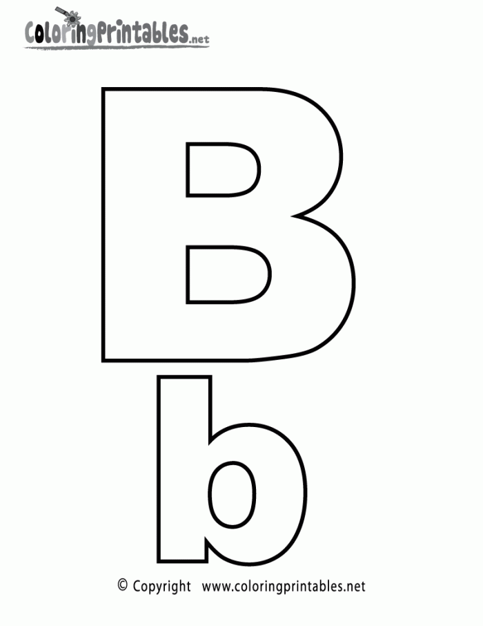 Letter b coloring page worksheets