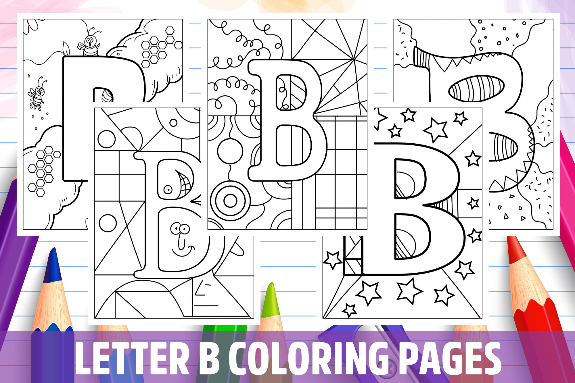 Letter b coloring pages for kids girls boys teens birthday school activity made by teachers