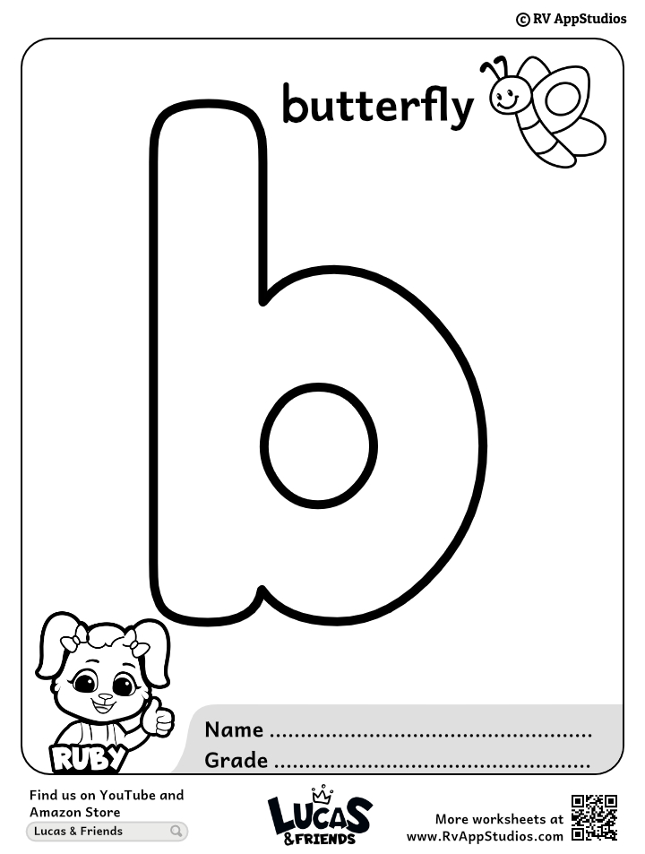 Alphabet b coloring pages