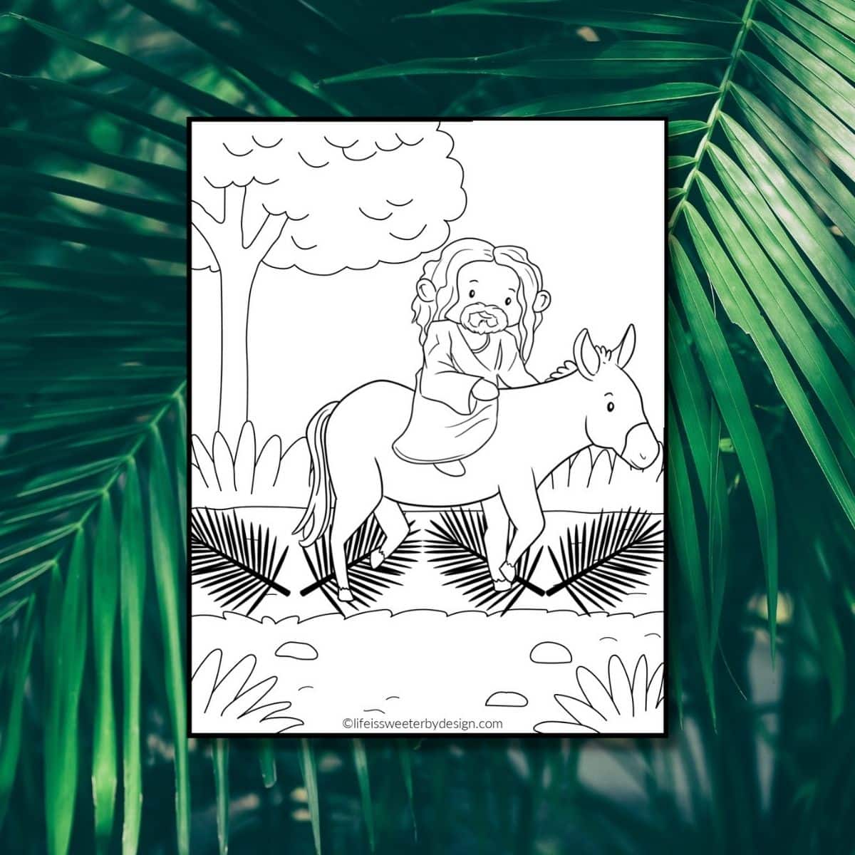 Palm sunday coloring page