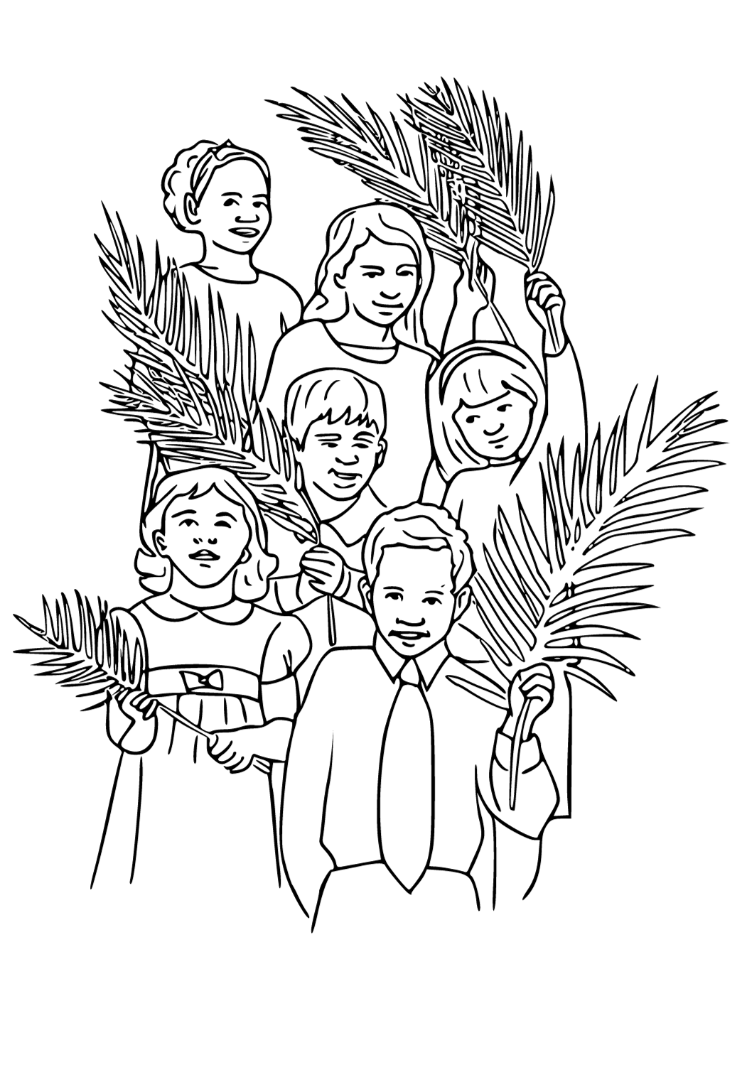 Free printable palm sunday greetings coloring page for adults and kids