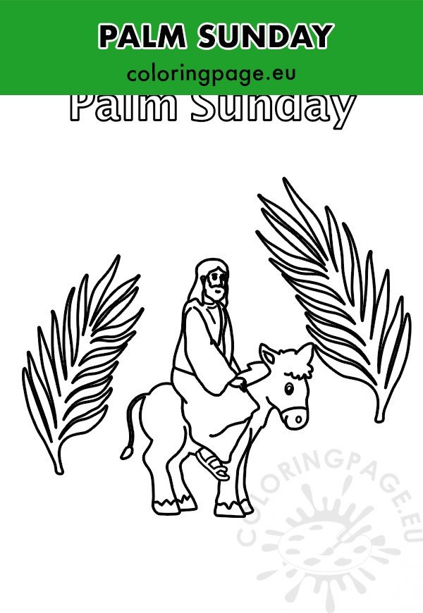 Palm sunday jesus enters jerusalem coloring page