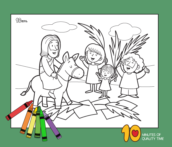 Palm sunday coloring page â minutes of quality time