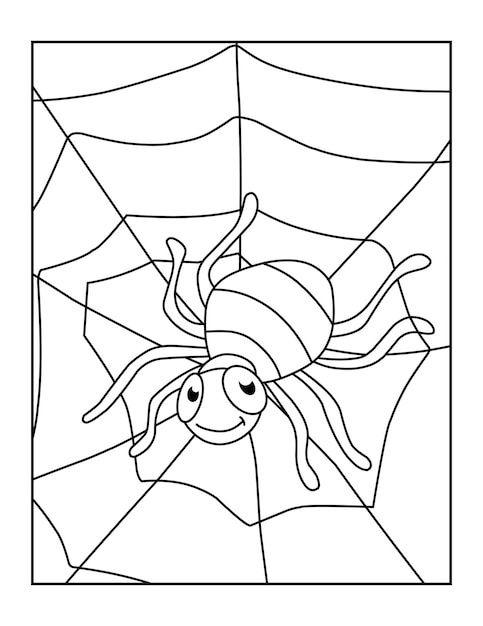 Premium vector cute printable spider coloring pages for kids