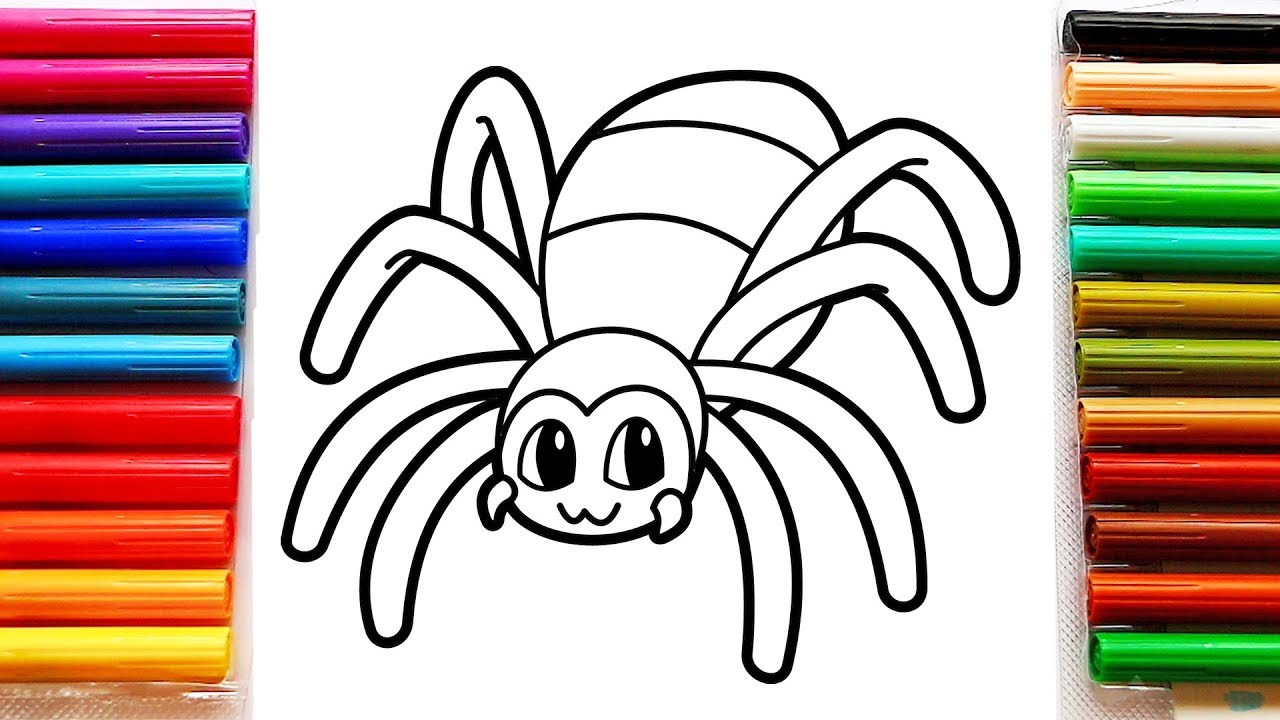 Coloring for kids with spider