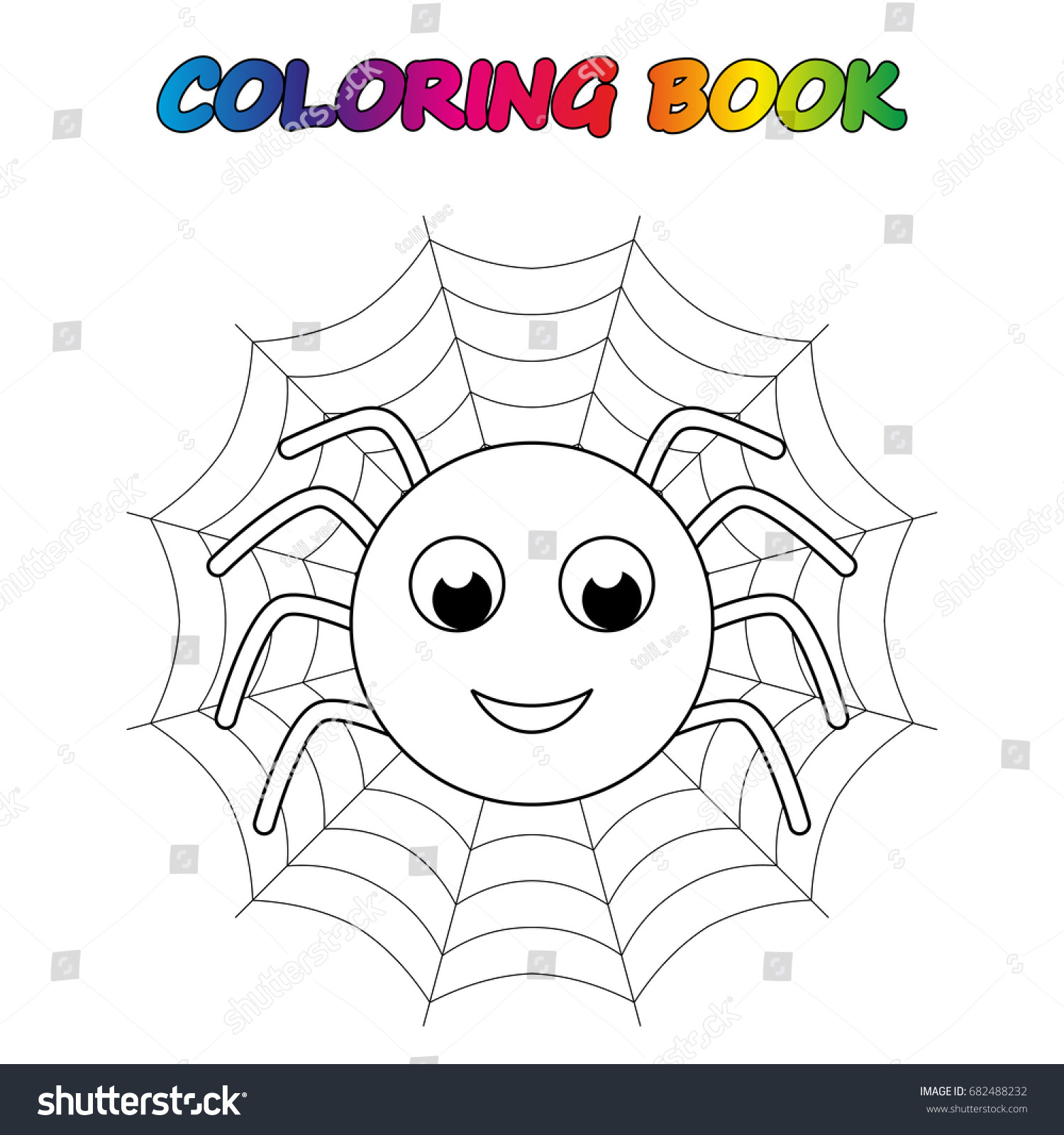 Hakuun spider coloring book coloring page educate liittyvã vektorikuva rojaltivapaa