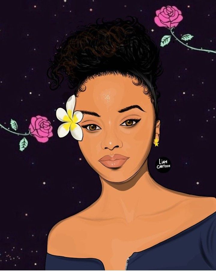 Pretty black girl cartoon wallpapers black girl art black love art black girl cartoon