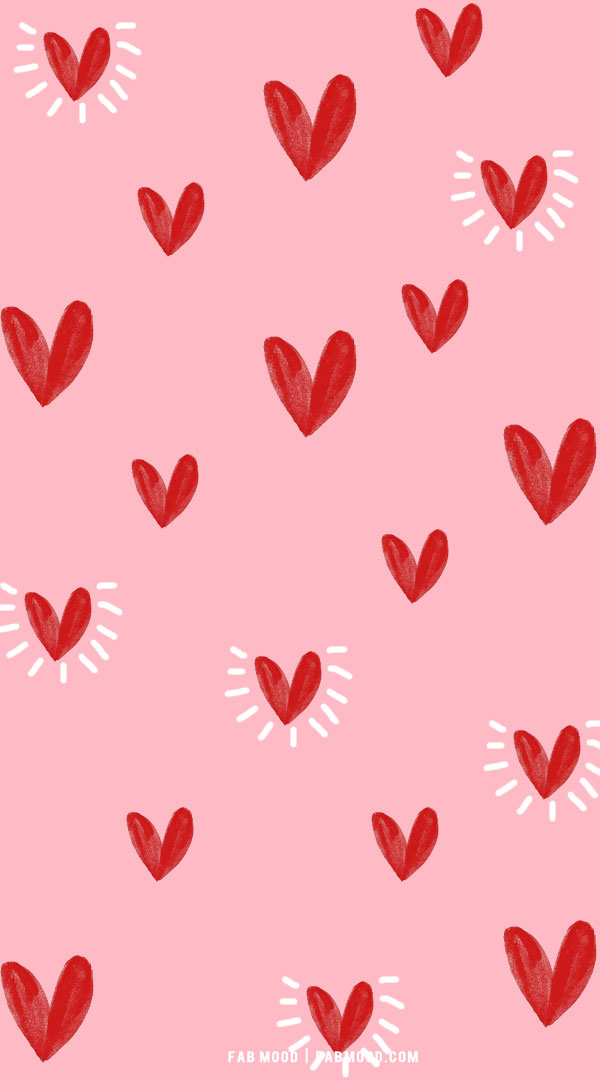 Wonder red love heart valentines wallpaper