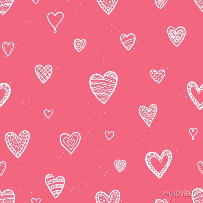 Cute hand drawn hearts seamless pattern lovely romantic background posters for the wall â posters white wedding wallpaper