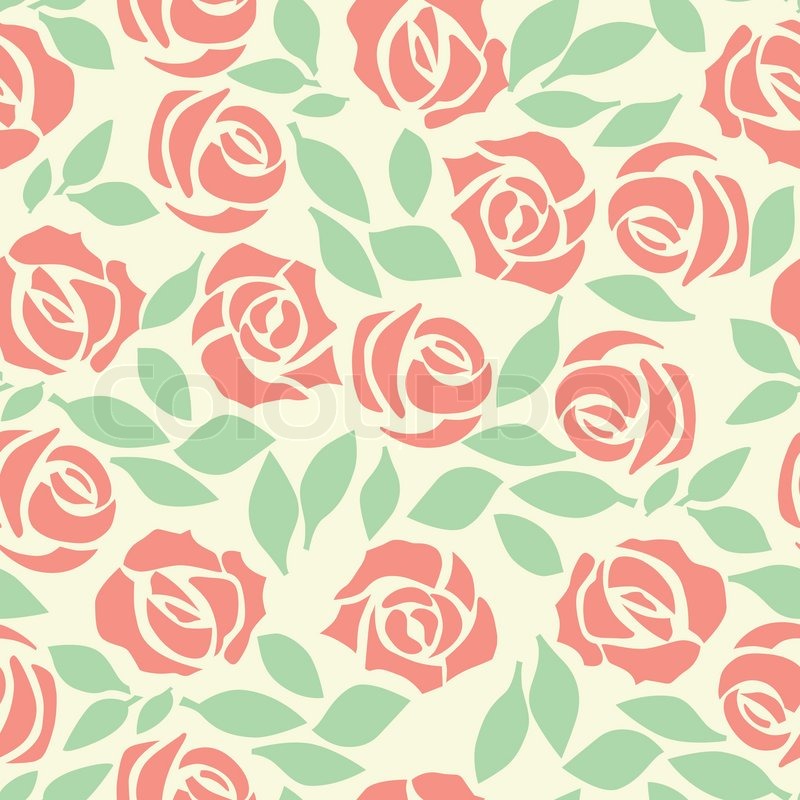 Vector rose seamless flower background pattern floral fabric vintage wallpaper cute backdrop stock vector