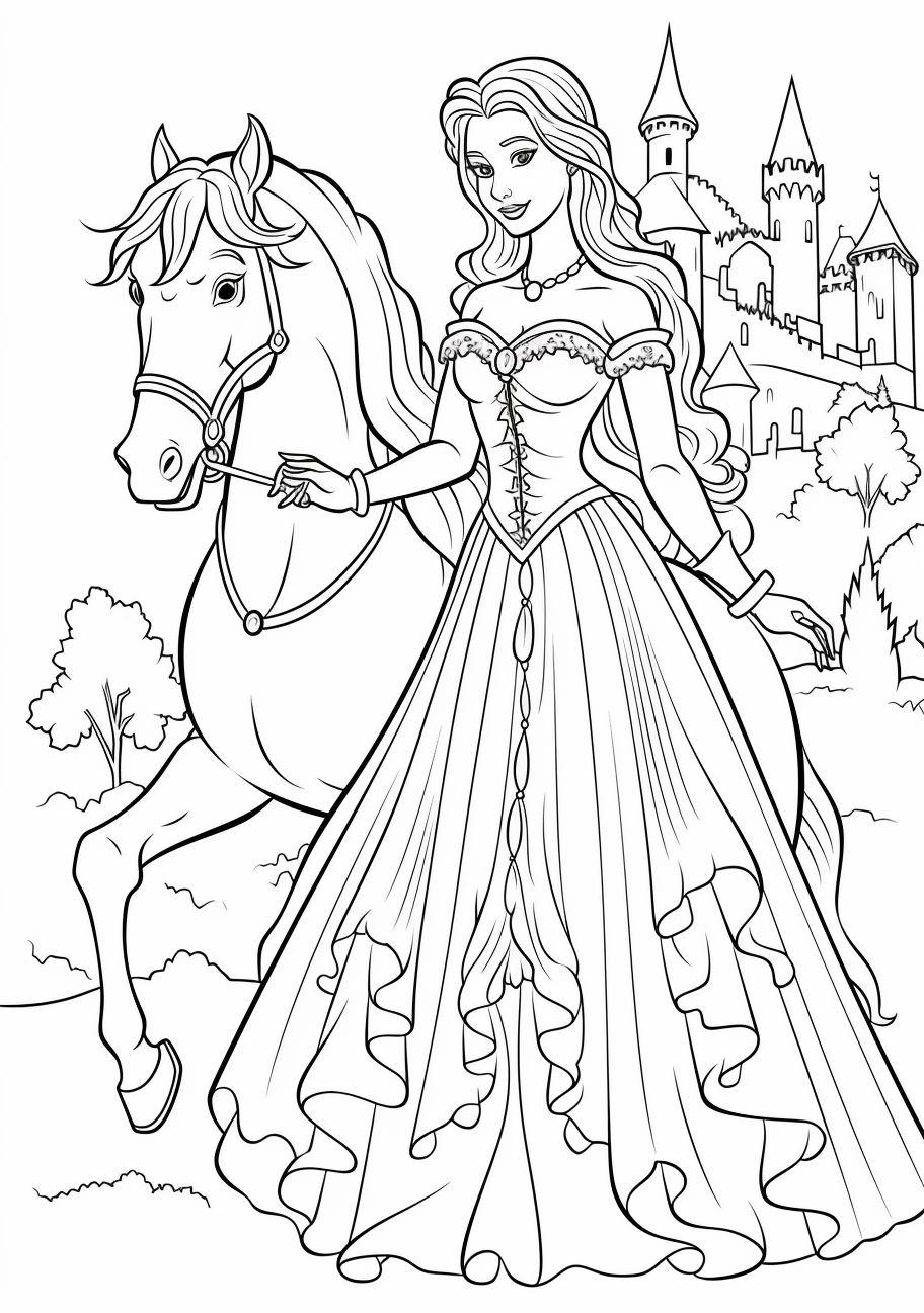 Enchanted princess and unicorn
